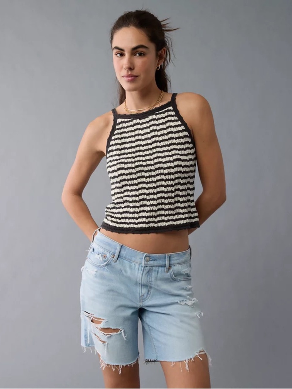 AE High Neck Crochet Tank Top